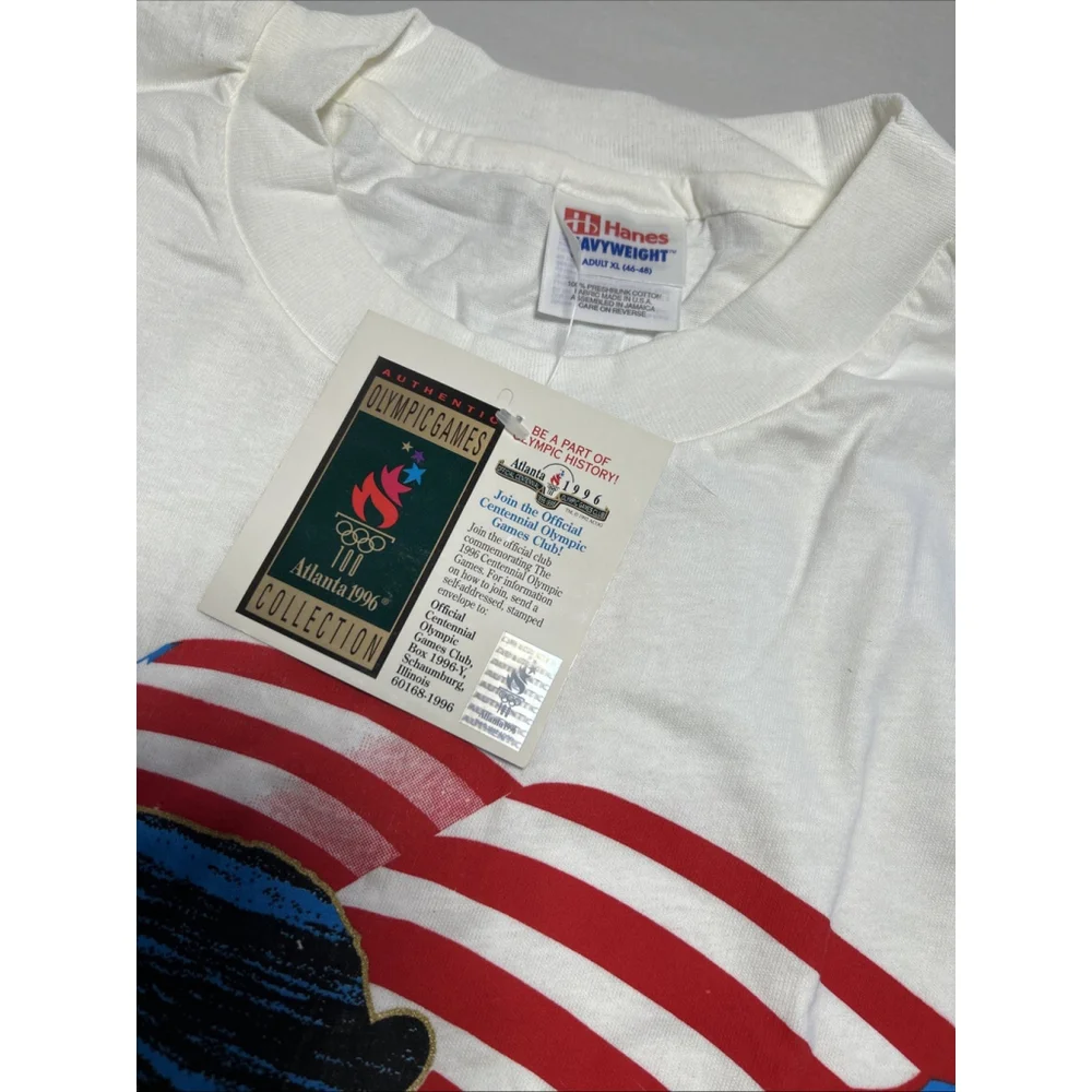 Vintage 1996 Atlanta Olympics Coca Cola T Shirt XL Hanes NWT Bike Torch Flag
